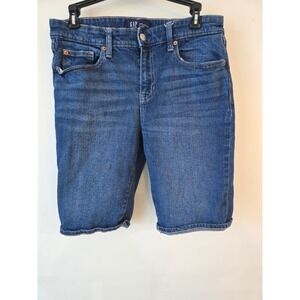 GAP Denim 9" Bermuda Shorts Womens Size 8/29 Blue‎ Jeans Mid Rise Casual